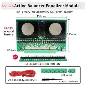 Aktivní balancér kapacitní pro 4-24 Li článků 3,2V 12A